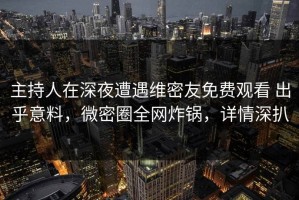 主持人在深夜遭遇维密友免费观看 出乎意料，微密圈全网炸锅，详情深扒