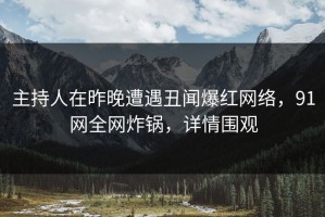 主持人在昨晚遭遇丑闻爆红网络，91网全网炸锅，详情围观