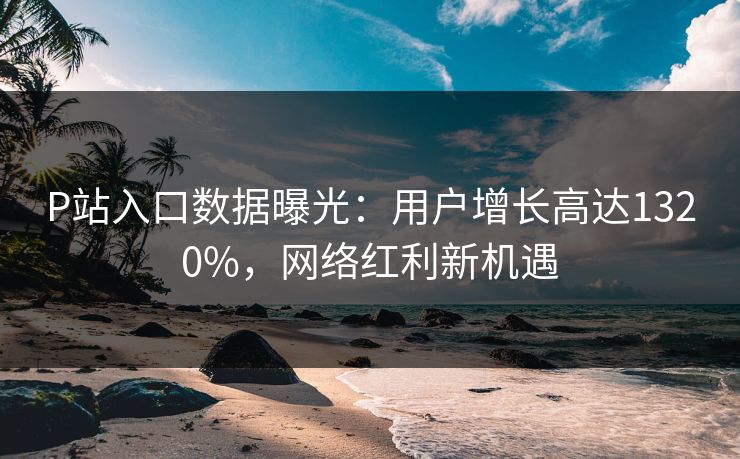 P站入口数据曝光：用户增长高达1320%，网络红利新机遇