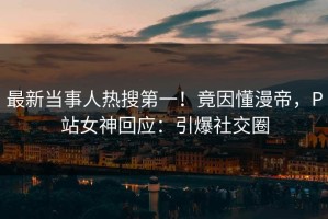 最新当事人热搜第一！竟因懂漫帝，P站女神回应：引爆社交圈