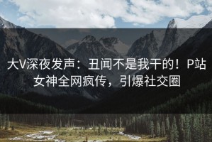 大V深夜发声：丑闻不是我干的！P站女神全网疯传，引爆社交圈