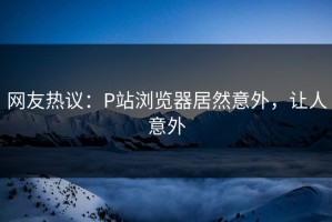 网友热议：P站浏览器居然意外，让人意外