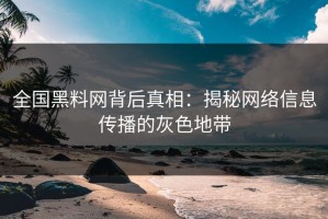 全国黑料网背后真相：揭秘网络信息传播的灰色地带