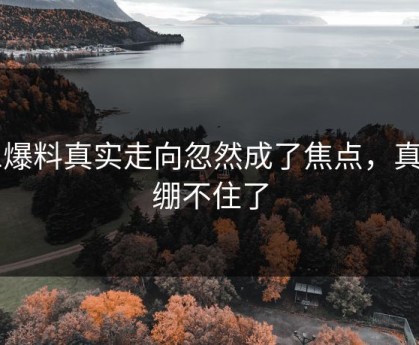 51爆料真实走向忽然成了焦点，真的绷不住了