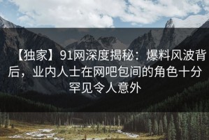 【独家】91网深度揭秘：爆料风波背后，业内人士在网吧包间的角色十分罕见令人意外