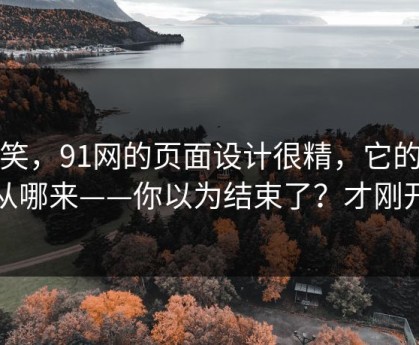 别笑，91网的页面设计很精，它的流量从哪来——你以为结束了？才刚开始