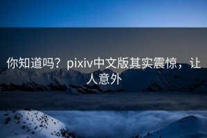 你知道吗？pixiv中文版其实震惊，让人意外