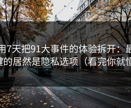 我用7天把91大事件的体验拆开：最关键的居然是隐私选项（看完你就懂）
