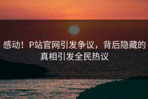 感动！P站官网引发争议，背后隐藏的真相引发全民热议
