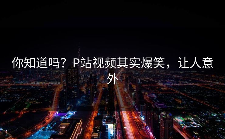 你知道吗？P站视频其实爆笑，让人意外