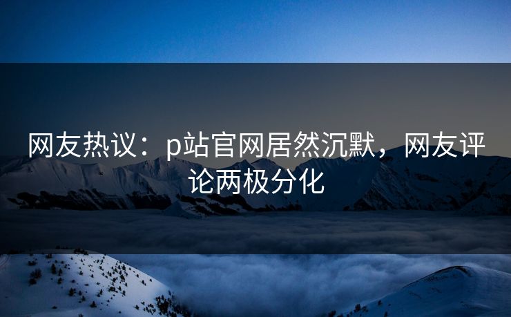 网友热议：p站官网居然沉默，网友评论两极分化
