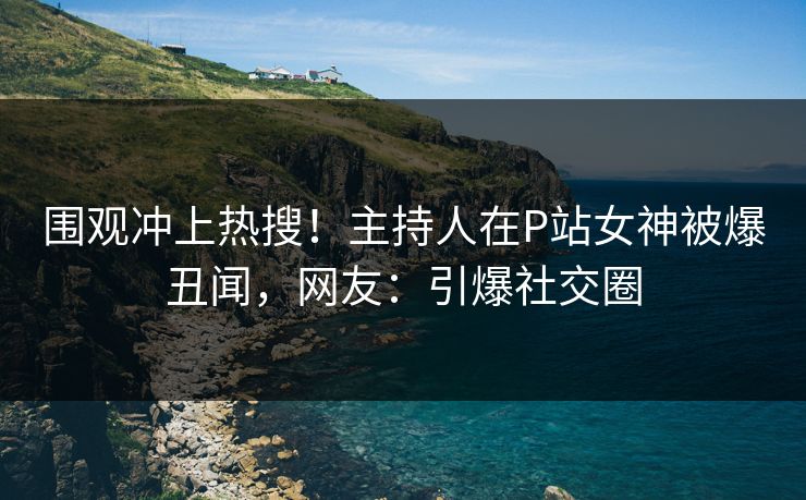 围观冲上热搜！主持人在P站女神被爆丑闻，网友：引爆社交圈