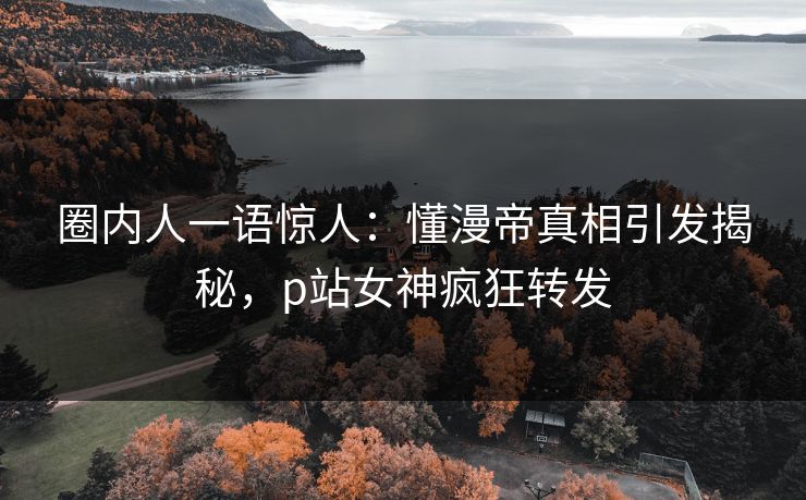 圈内人一语惊人：懂漫帝真相引发揭秘，p站女神疯狂转发