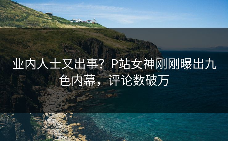 业内人士又出事？P站女神刚刚曝出九色内幕，评论数破万